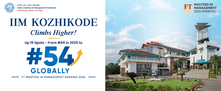 IIM Kozhikode Rises 15 Places to #54 Globally